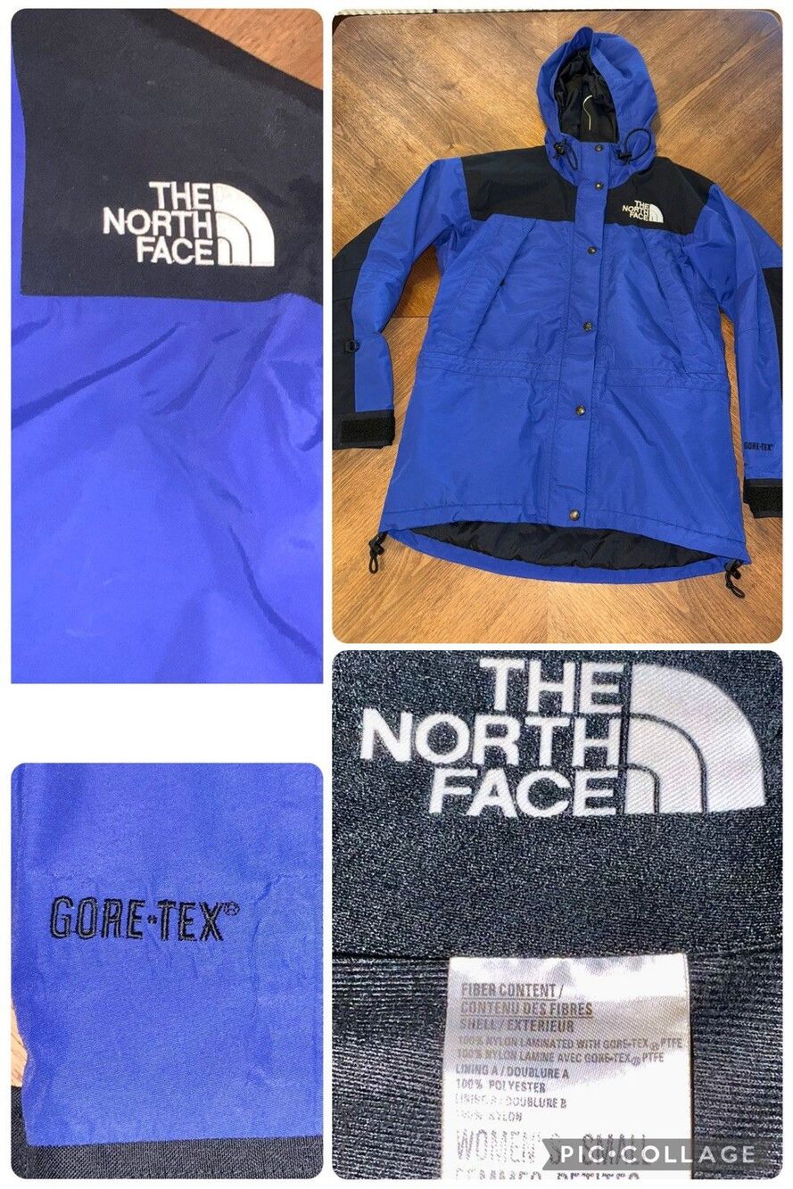 The North Face Gore Tex GTX Aztec Blue Mountain Jacket Size S Vintage 1990s TNF